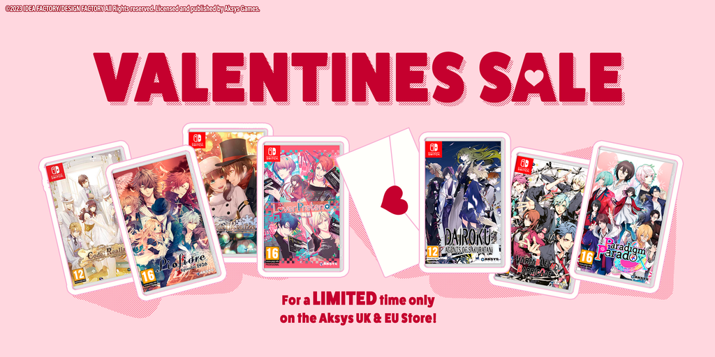 Valentine's Day Sale on the Aksys EU Online Store! Multiple otome titles on offer!